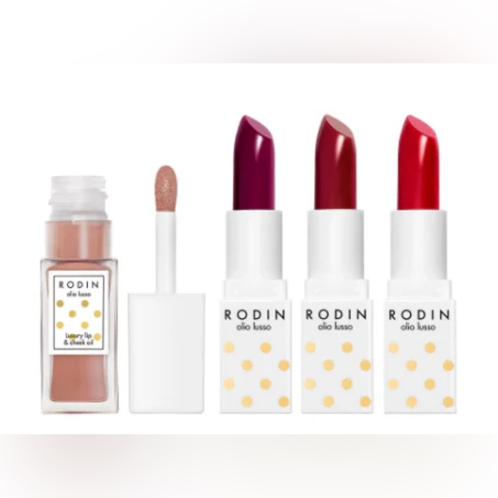 Rodin Olio Lusso Lipstick (3) & Lip/ Cheek Oil 4-pc Set BNIB & Sealed